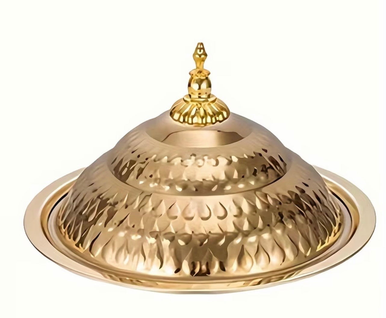 Elegant Stainless Steel Covered Serving Tray – Gold