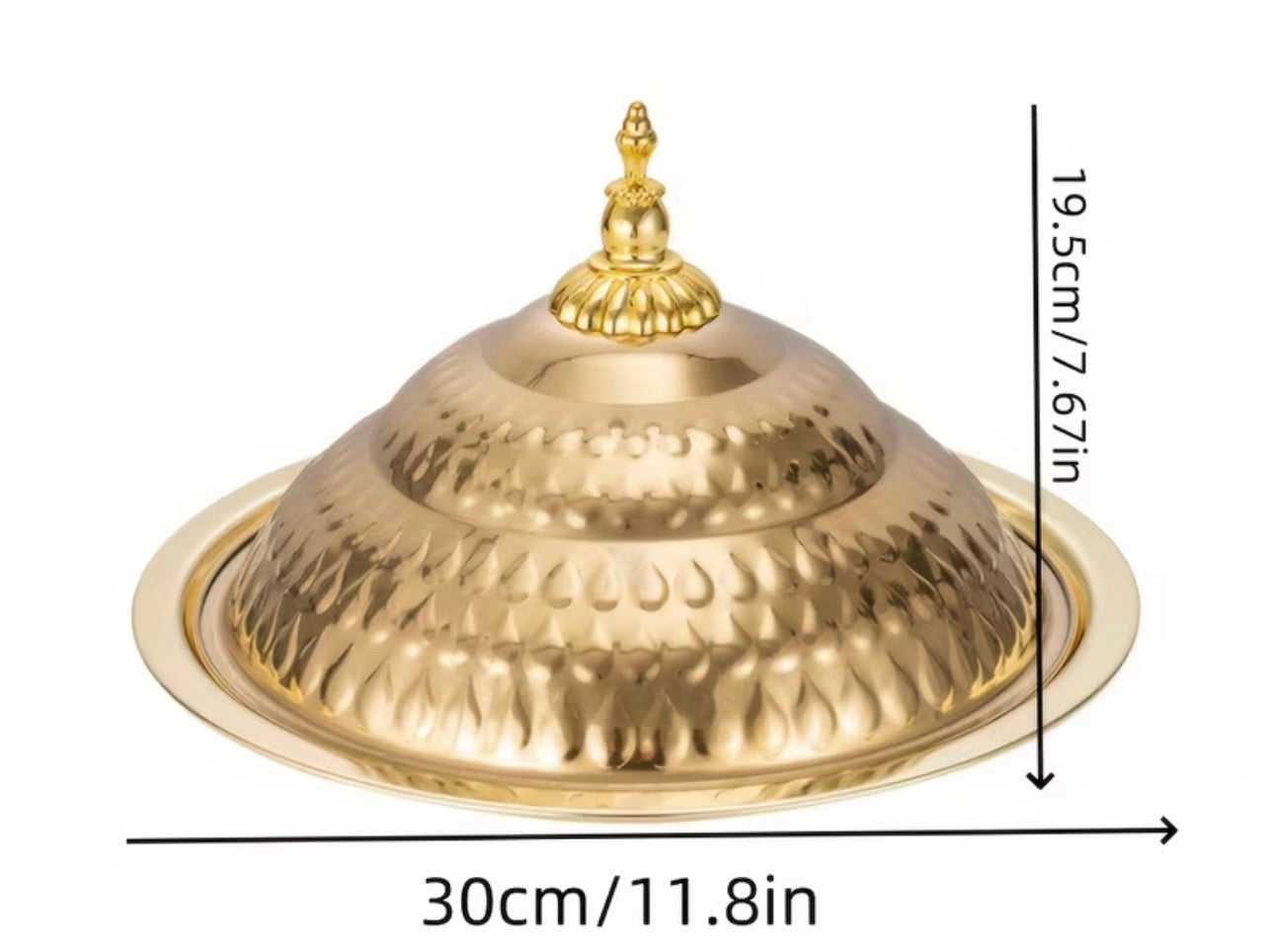 Elegant Stainless Steel Covered Serving Tray – Gold
