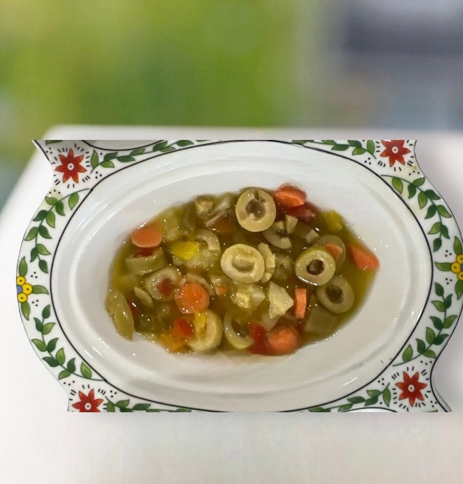 Mixed sliced green olives